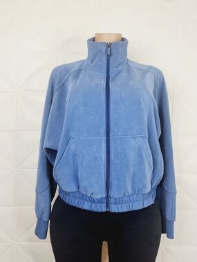 lululemon athletica Faded Blue Zip-Up Bomber Jacket